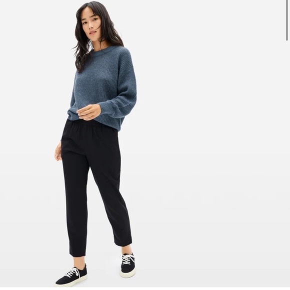 Everlane Pants - Everlane black pull on elastic waist wool pants size 2